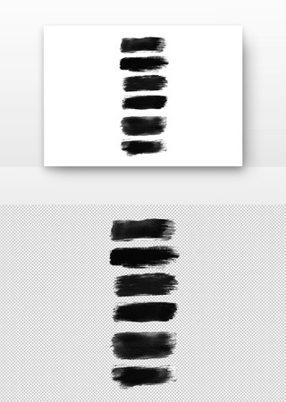 多条黑色笔触排列 PNG