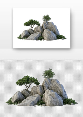 巨石间松树挺立 巨石间松树挺立