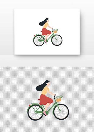 女子骑着自行车 女子骑着自行车