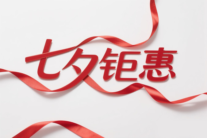 七夕钜惠艺术字情人节艺术字 