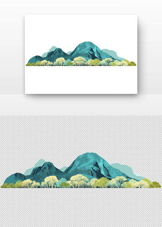 水彩山峦山脉装饰画