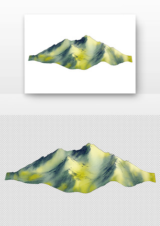 水彩山脉山峰