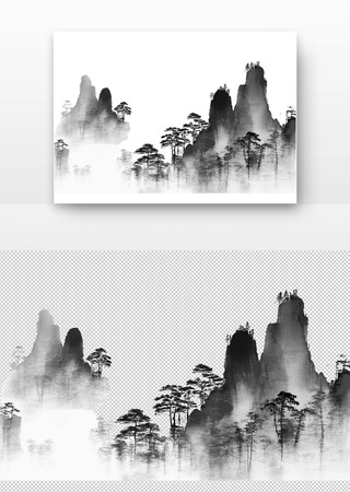 中国风手绘水墨风景