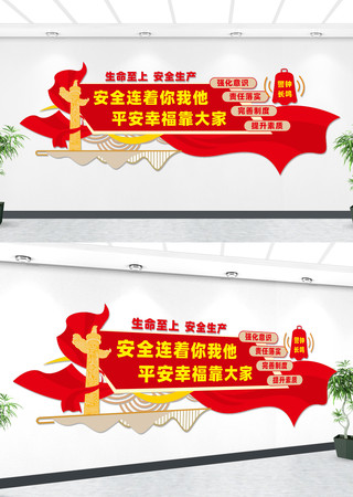 安全生产标语文化墙 CDR
