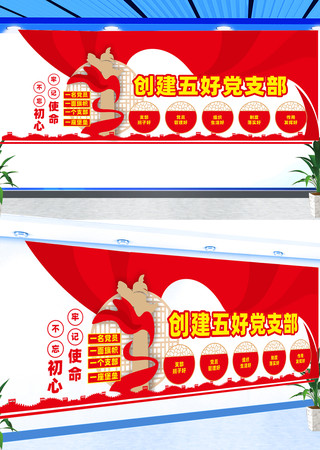 创建五好党支部文化墙 CDR