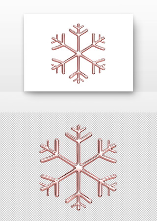精致的玫瑰金色雪花 PNG