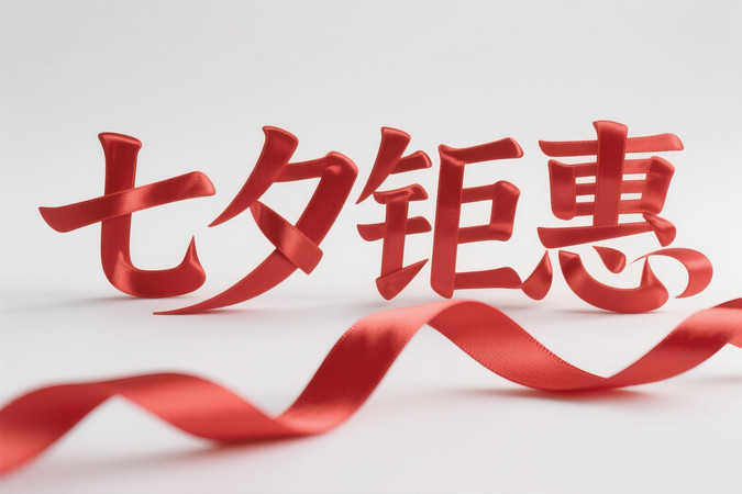 七夕钜惠艺术字情人节艺术字 