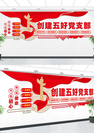 五好党支部文化墙 CDR