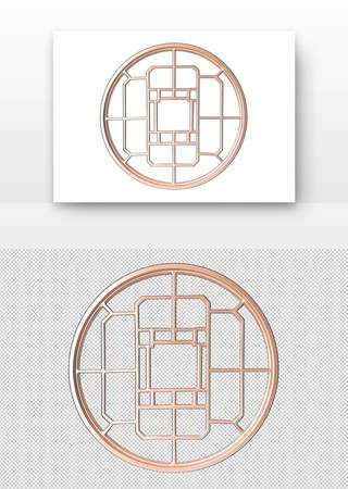 中式金属镂空窗格窗户 PNG