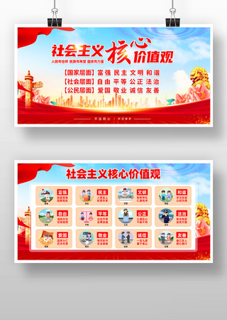 社会主义核心价值观党建宣传展板