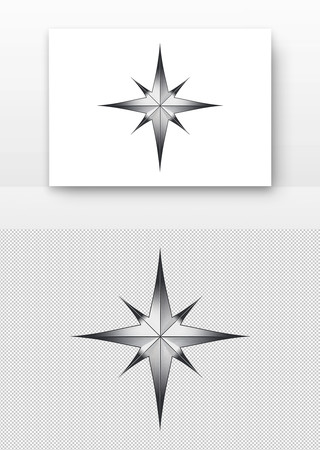 手绘八角星形 PNG