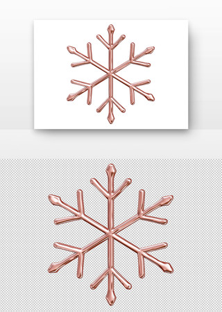 铜色的雪花形状装饰 PNG