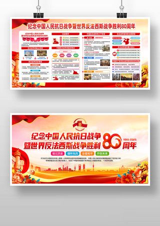 中国人民抗战胜利80周年宣传栏 中国人民抗战胜利80周年宣传栏