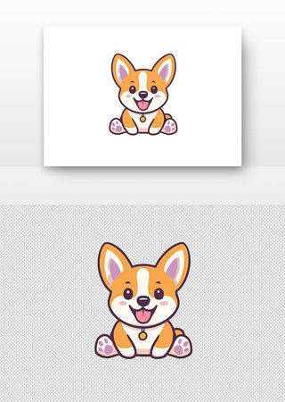 可爱的卡通小狗坐 可爱的卡通小狗坐