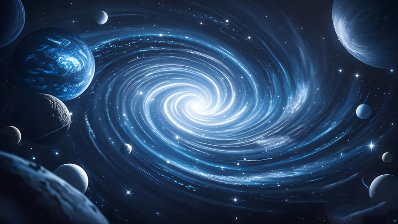梦幻宇宙漩涡与行星景观 梦幻宇宙漩涡与行星景观