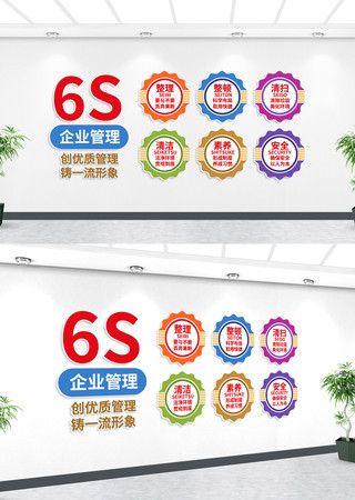 企业6S管理文化墙 AI