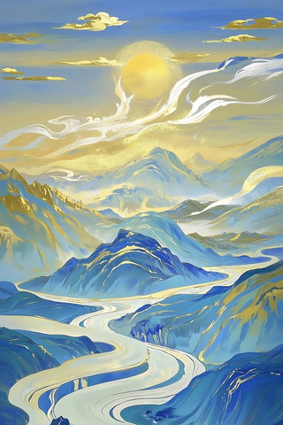 壮美山川与蜿蜒河流景观 壮美山川与蜿蜒河流景观