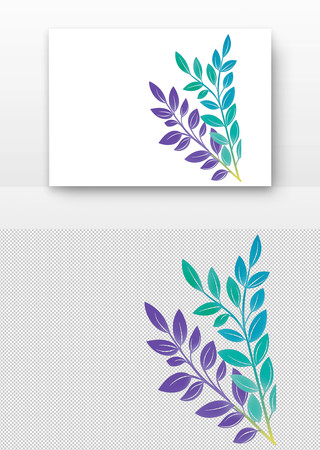 渐变植物叶子