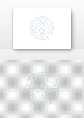 几何线条构成的球形图案 PNG
