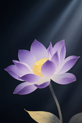 梦幻紫色绽放的优雅莲花