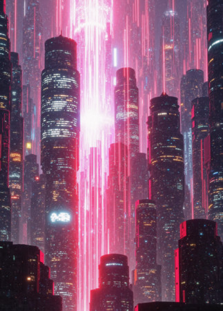 赛博朋克风的都市楼群 赛博朋克风的都市楼群