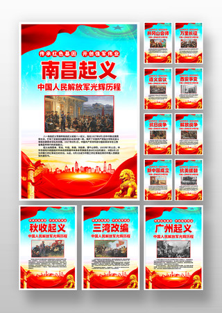 中国人民解放军光辉历程史党建宣传挂画