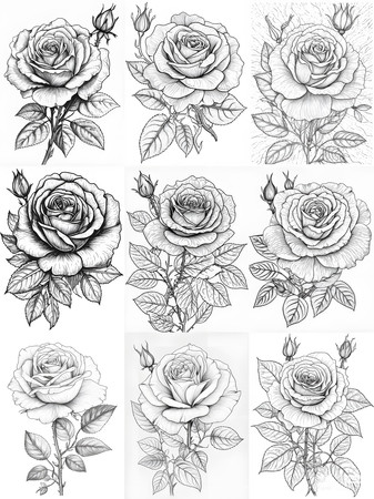 玫瑰花CAD 图库