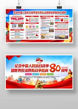 抗战胜利纪念日抗战胜利80周年党建展板 抗战胜利纪念日抗战胜利80周年党建展板