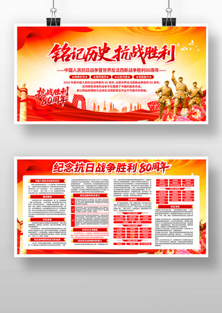 抗战胜利纪念日抗战胜利80周年党建展板 抗战胜利纪念日抗战胜利80周年党建展板