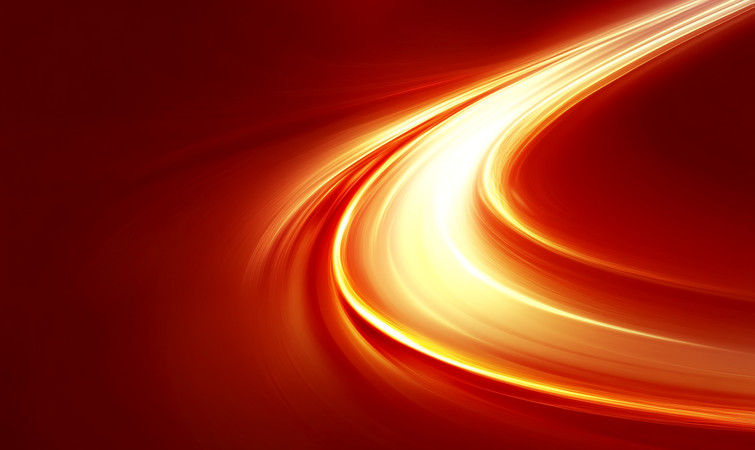 红色背景上的金色光线轨迹 红色背景上的金色光线轨迹