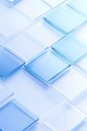 蓝色调玻璃方块拼接图案