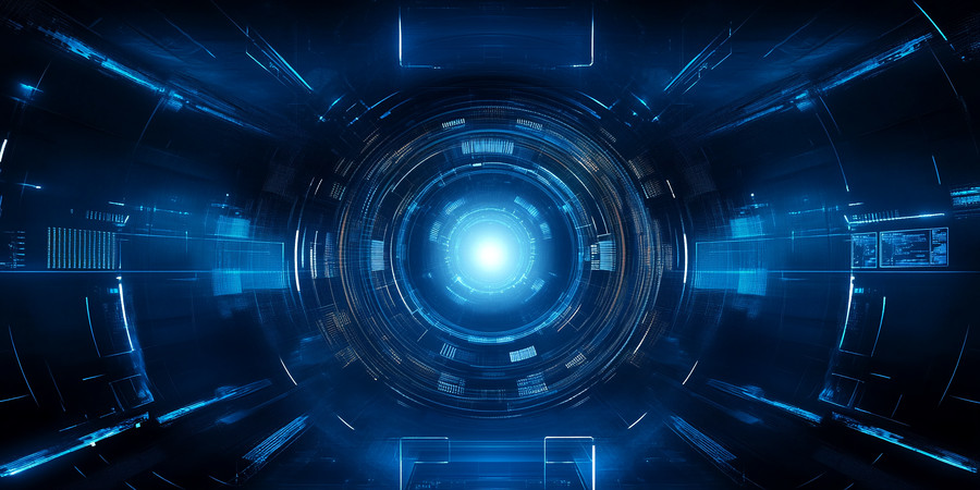 蓝色科技风格未来通道背景 蓝色科技风格未来通道背景