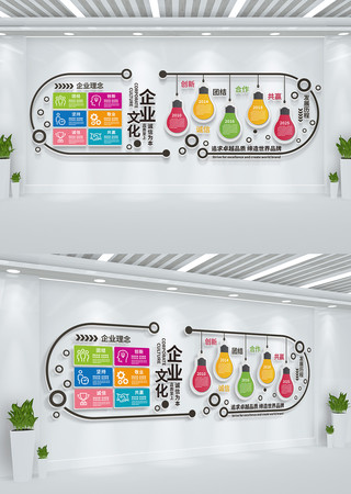 企业理念发展历程企业文化墙 AI