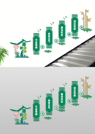 廉政楼梯文化墙 CDR