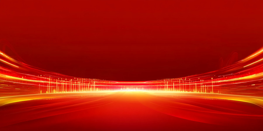 红色背景中流动的光线轨迹 红色背景中流动的光线轨迹