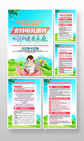 2025年世界母乳喂养周宣传挂画展板