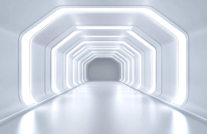 白色发光隧道未来科技风格 白色发光隧道未来科技风格