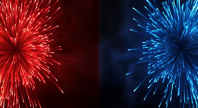 红蓝烟花绽放特效 红蓝烟花绽放特效