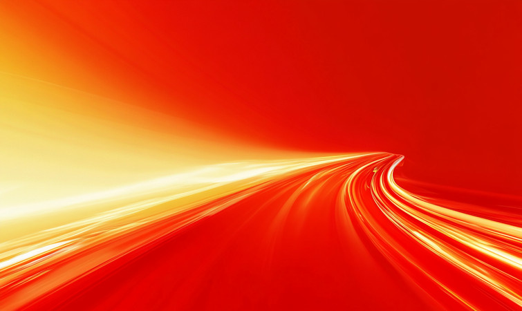 红色背景上的金色光线轨迹 红色背景上的金色光线轨迹