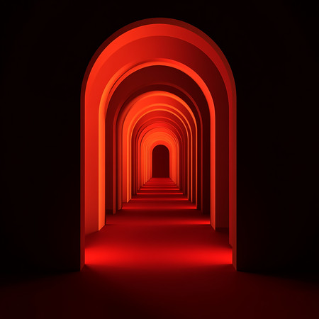 红色拱门通道 红色拱门通道
