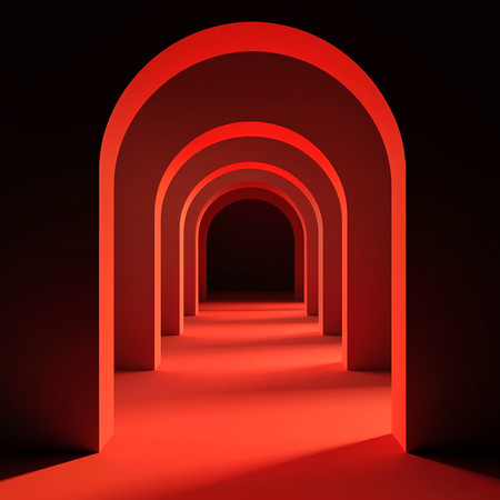 红色拱形通道 红色拱形通道