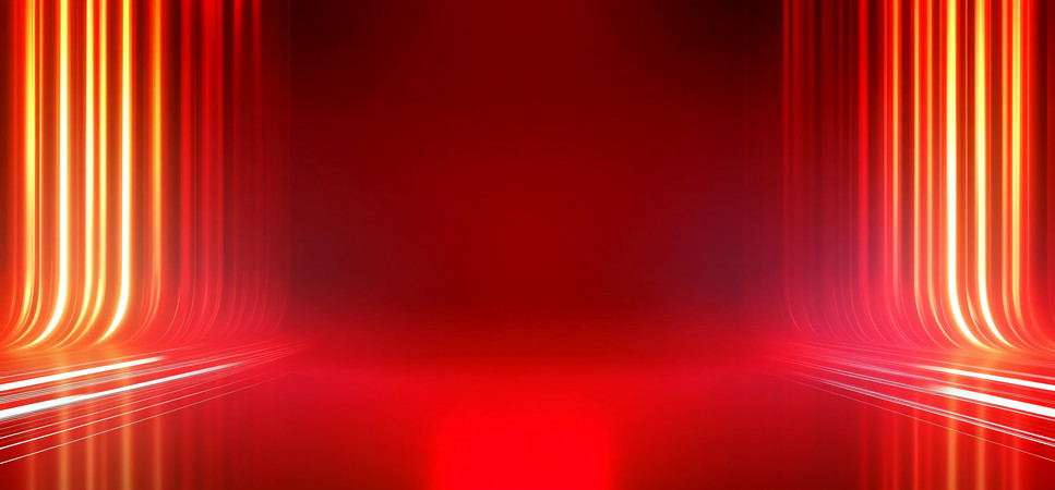 红色光带构成的动感通道背景 红色光带构成的动感通道背景