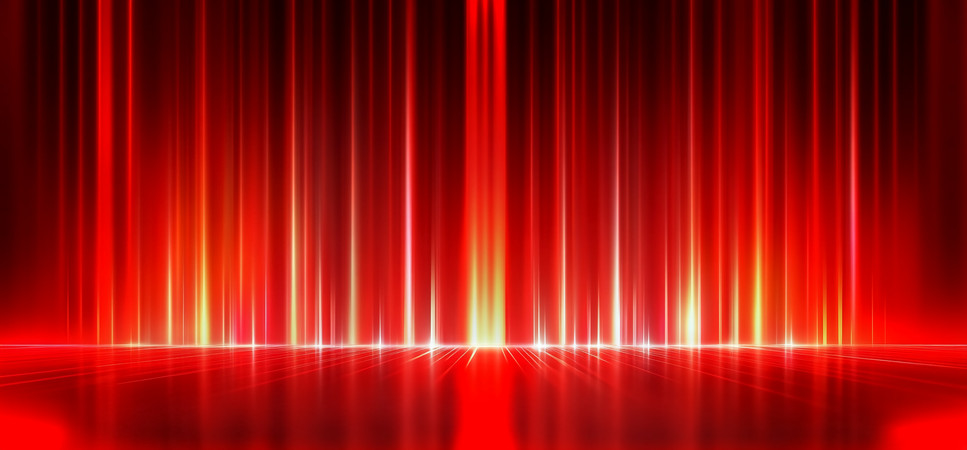 红色幕布与光线特效背景图