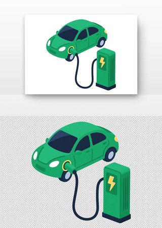 手绘新能源汽车元素 手绘新能源汽车元素