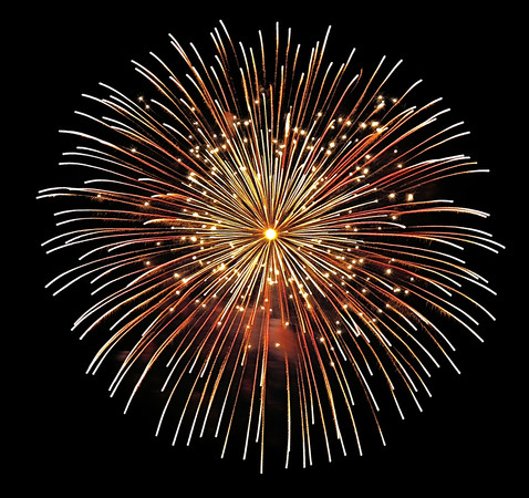 夜空绽放的金色烟花 夜空绽放的金色烟花