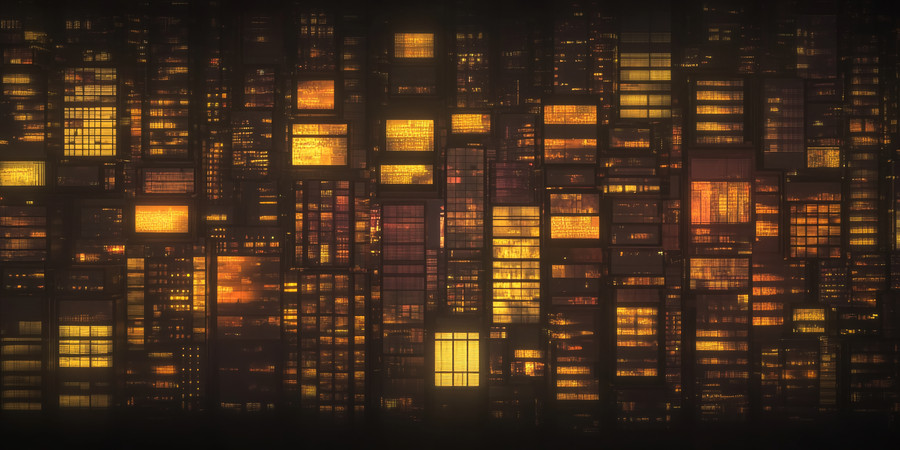 夜晚高楼大厦灯光闪烁的都市景象 夜晚高楼大厦灯光闪烁的都市景象