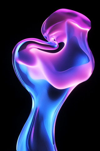 抽象蓝紫渐变流体形态艺术图 抽象蓝紫渐变流体形态艺术图