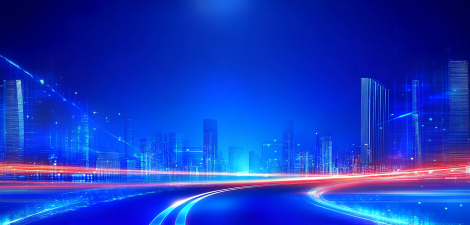 未来都市夜景光影交织的科技感画面 未来都市夜景光影交织的科技感画面