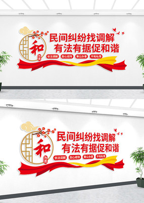 民间纠纷调解宣传党建墙