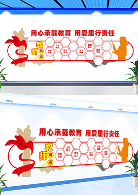 教师风采文化墙学校照片墙